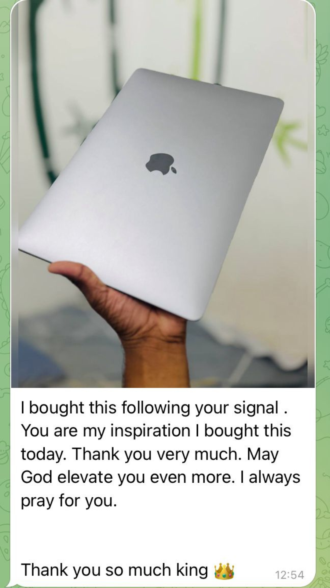 Screenshot of winning trade using our signals